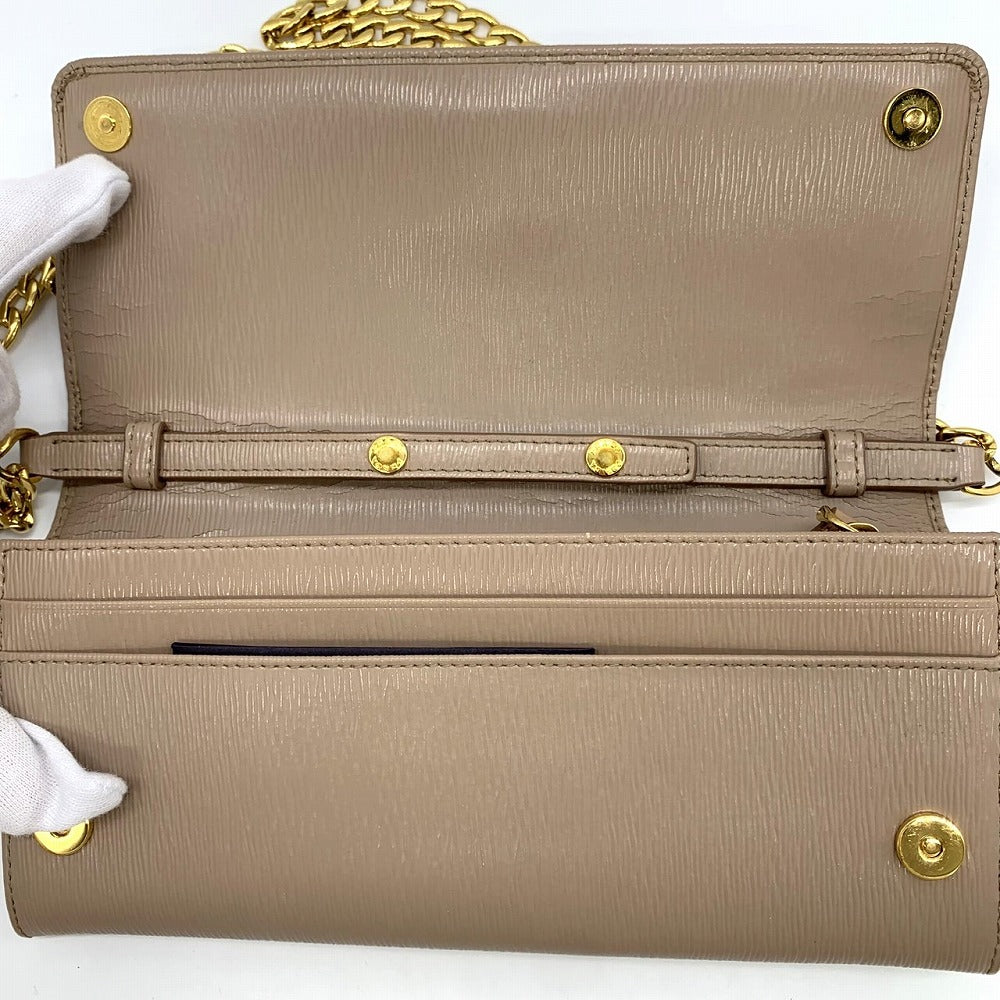 PRADA Chain Wallet Chain Shoulder Bag Long Wallet Wallet Logo Pink Beige Prada PRE-OWNED