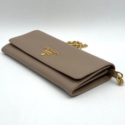 PRADA Chain Wallet Chain Shoulder Bag Long Wallet Wallet Logo Pink Beige Prada PRE-OWNED