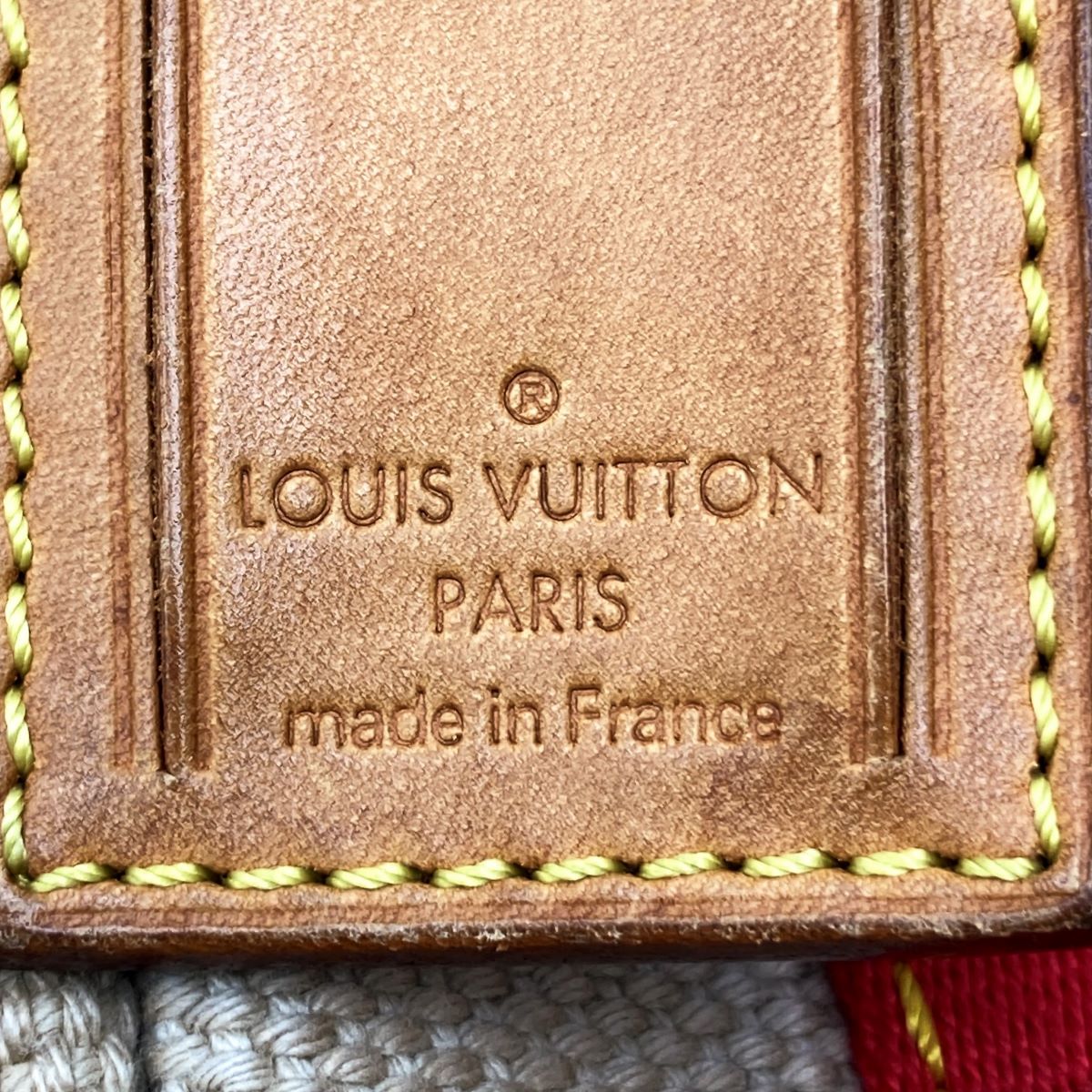 Louis Vuitton M40038 Antigua Cabas PM Handbag Canvas Beige/Red Pre-owned