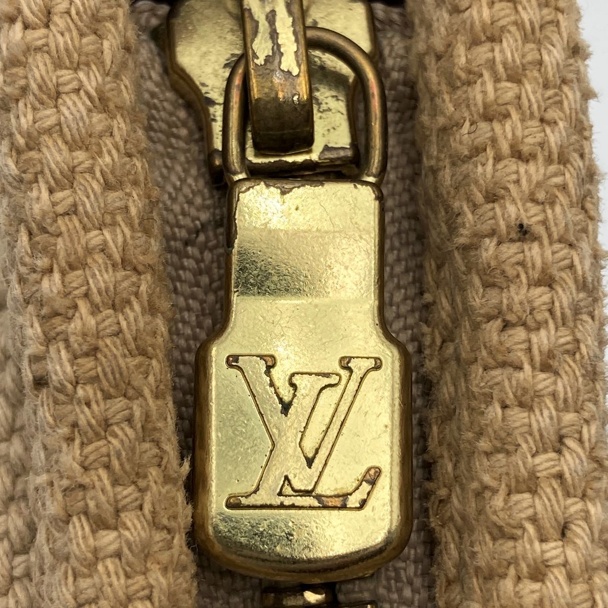 Louis Vuitton M40038 Antigua Cabas PM Handbag Canvas Beige/Red Pre-owned