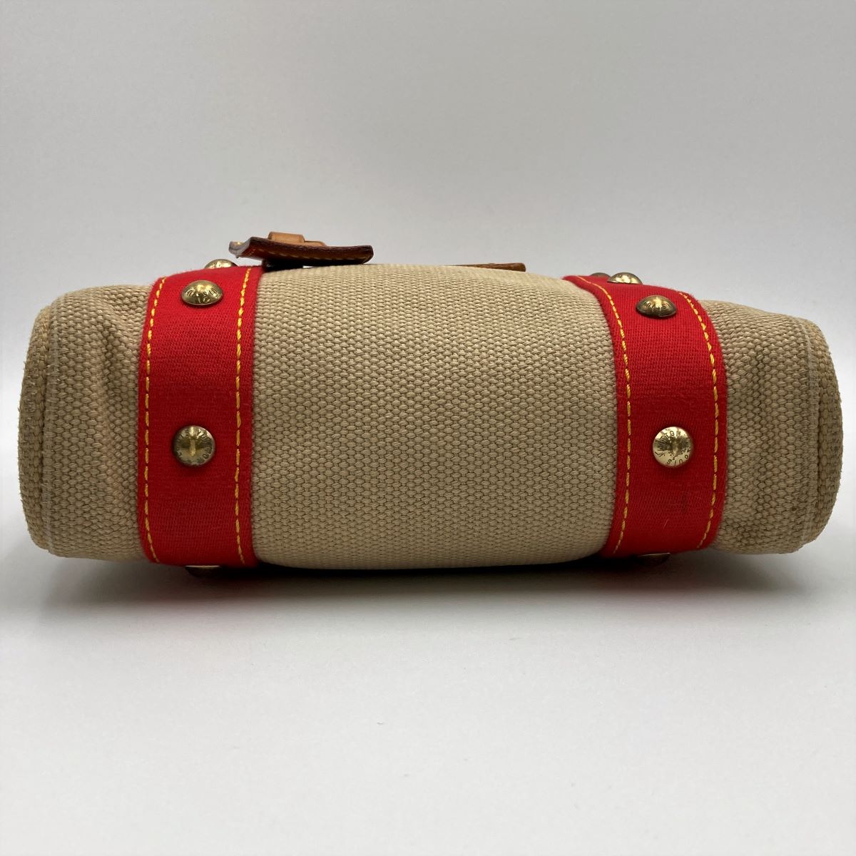 Louis Vuitton M40038 Antigua Cabas PM Handbag Canvas Beige/Red Pre-owned