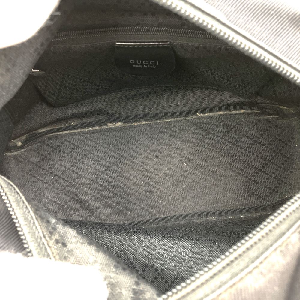 GUCCI 000・1014 Bamboo Handbag, Black Nylon PRE-OWNED