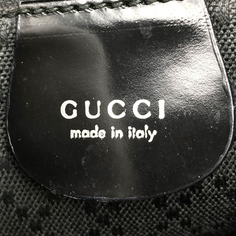 GUCCI 000・1014 Bamboo Handbag, Black Nylon PRE-OWNED