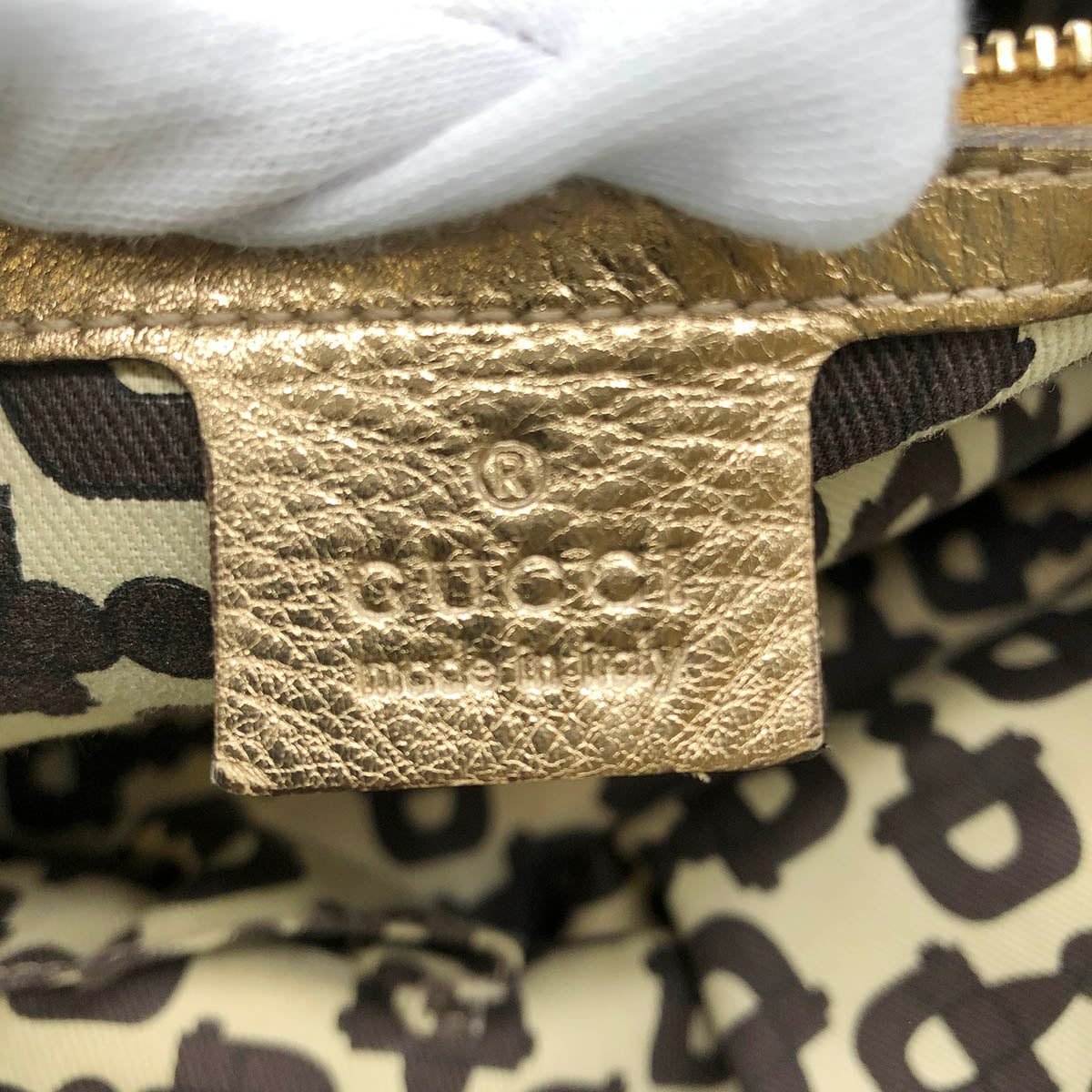 Gucci 137396 Heart Charm Tote Bag GG Canvas Brown/Gold Pre-owned