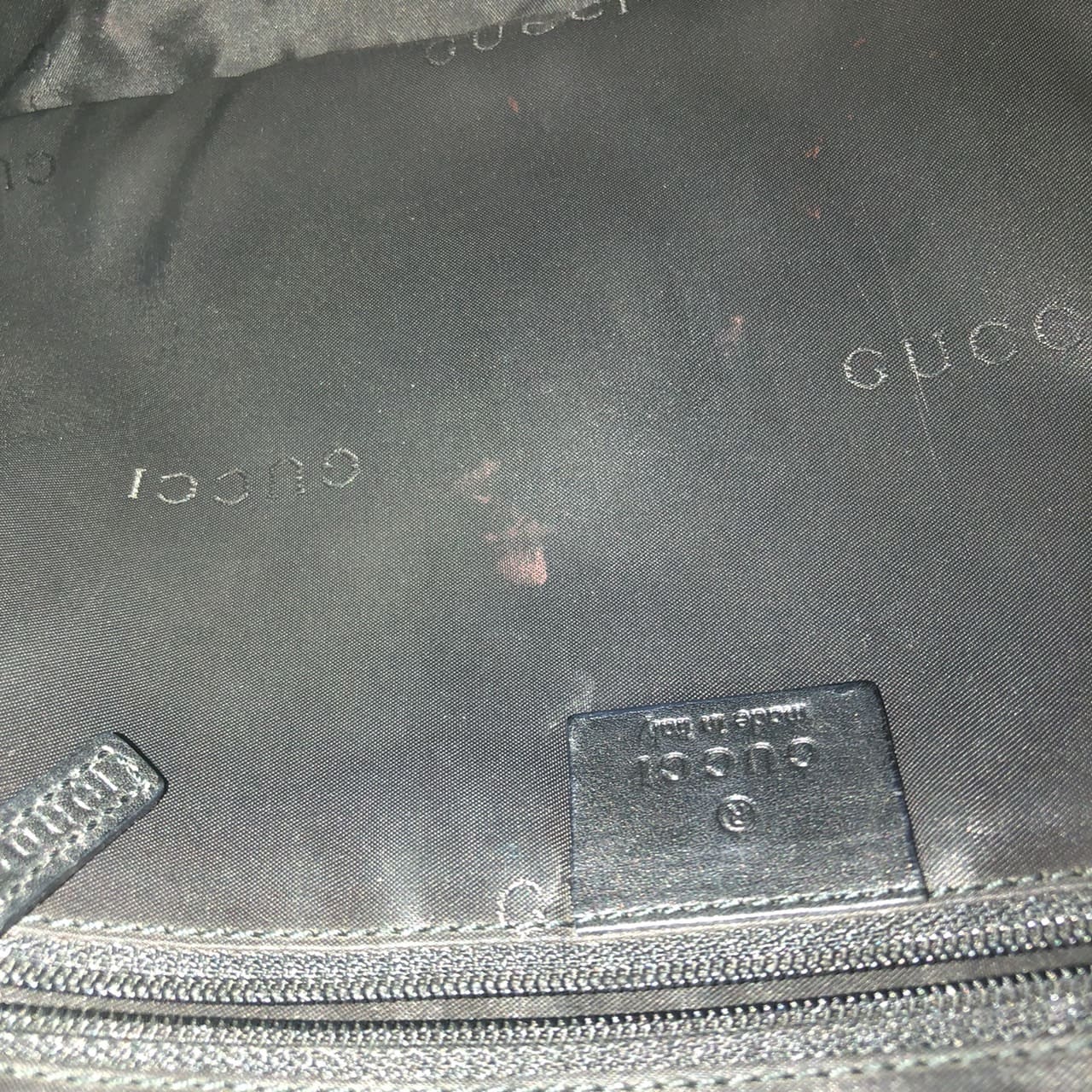 GUCCI 001 1638 Bamboo Handbag Shoulder Bag Leather Black Women's Men's Vintage PRE-OWNED
