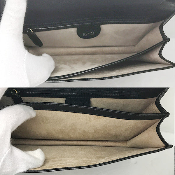 Gucci 018/122 Second Bag/Business Bag/Clutch Bag Leather Black Pre-owned