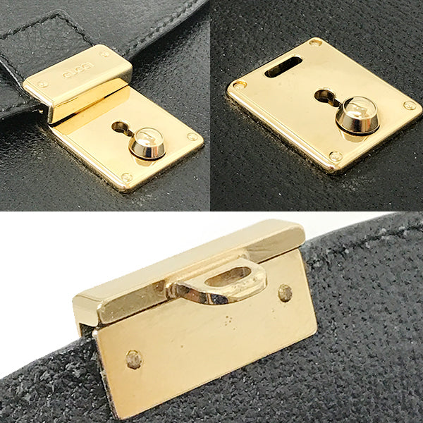 Gucci 018/122 Second Bag/Business Bag/Clutch Bag Leather Black Pre-owned
