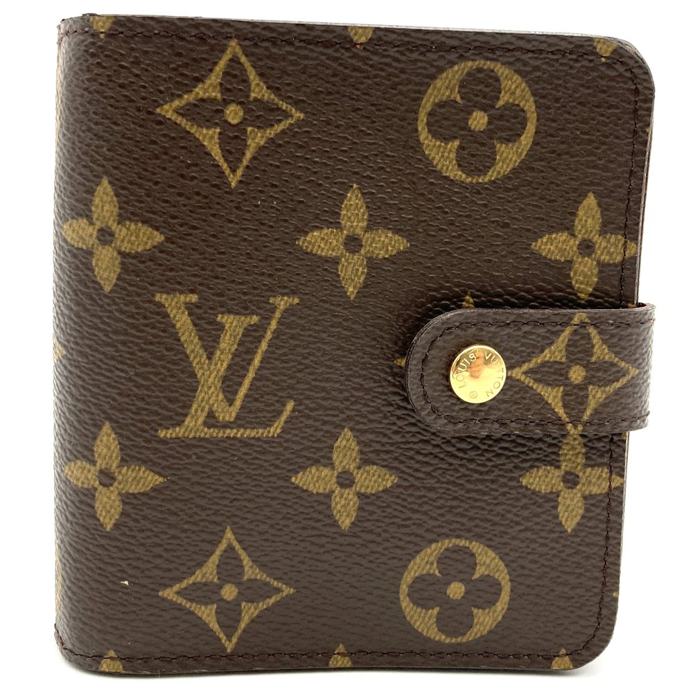 Excellent condition LOUIS VUITTON M61667 Compact Zip Wallet, Brown Monogram, Bi-fold Wallet, Women's/Men's, Vintage, PRE-OWNED
