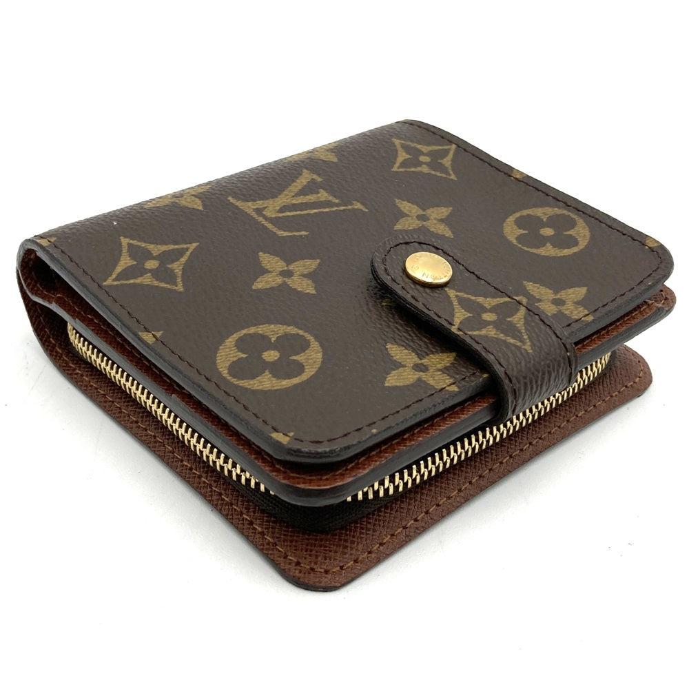 Excellent condition LOUIS VUITTON M61667 Compact Zip Wallet, Brown Monogram, Bi-fold Wallet, Women's/Men's, Vintage, PRE-OWNED