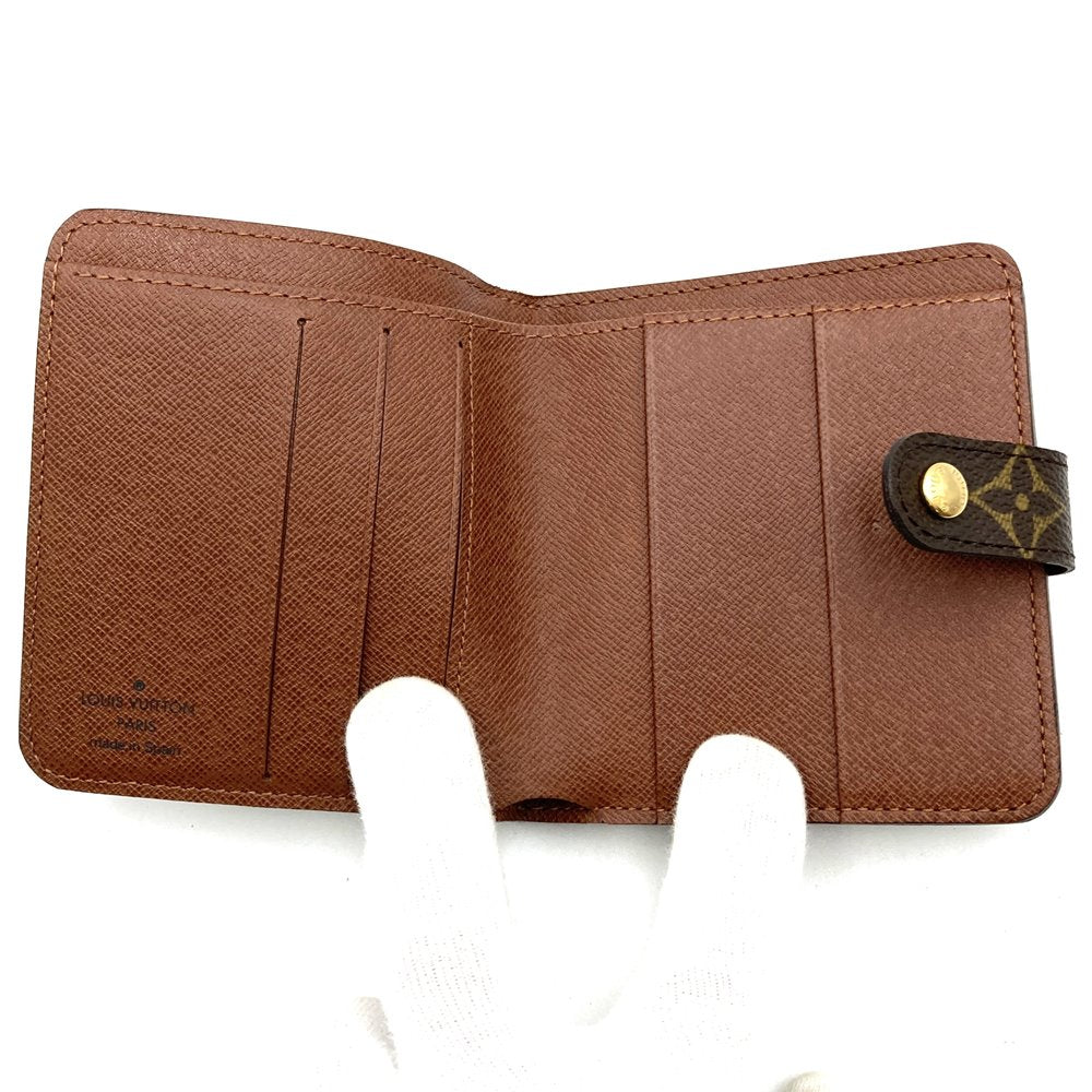 Excellent condition LOUIS VUITTON M61667 Compact Zip Wallet, Brown Monogram, Bi-fold Wallet, Women's/Men's, Vintage, PRE-OWNED