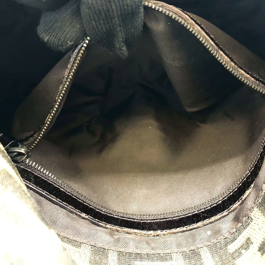 Fendi Mamma Bucket Shoulder Bag Zucca Nylon Canvas/Leather Brown Pre-owned