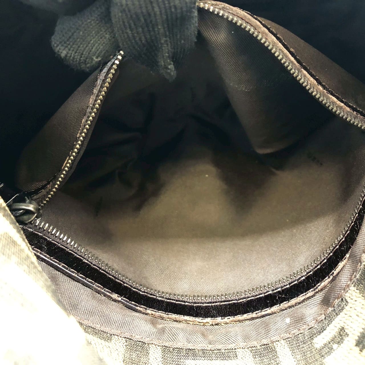 Fendi Mamma Bucket Shoulder Bag Zucca Nylon Canvas/Leather Brown Pre-owned