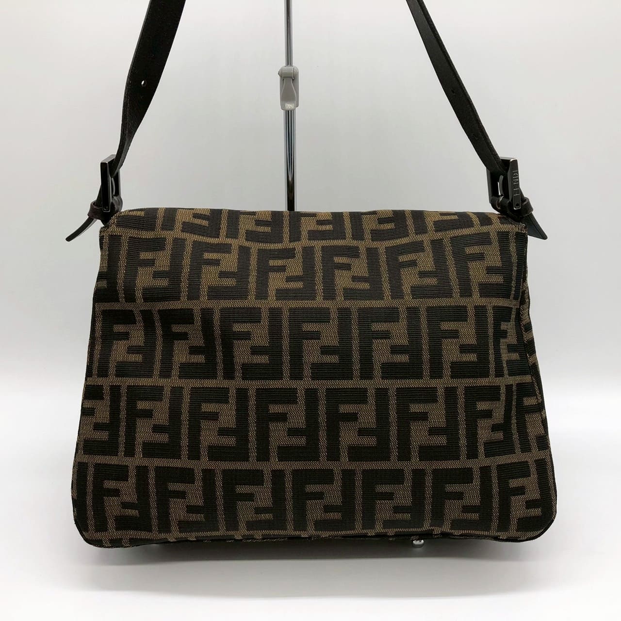 Fendi Mamma Bucket Shoulder Bag Zucca Nylon Canvas/Leather Brown Pre-owned