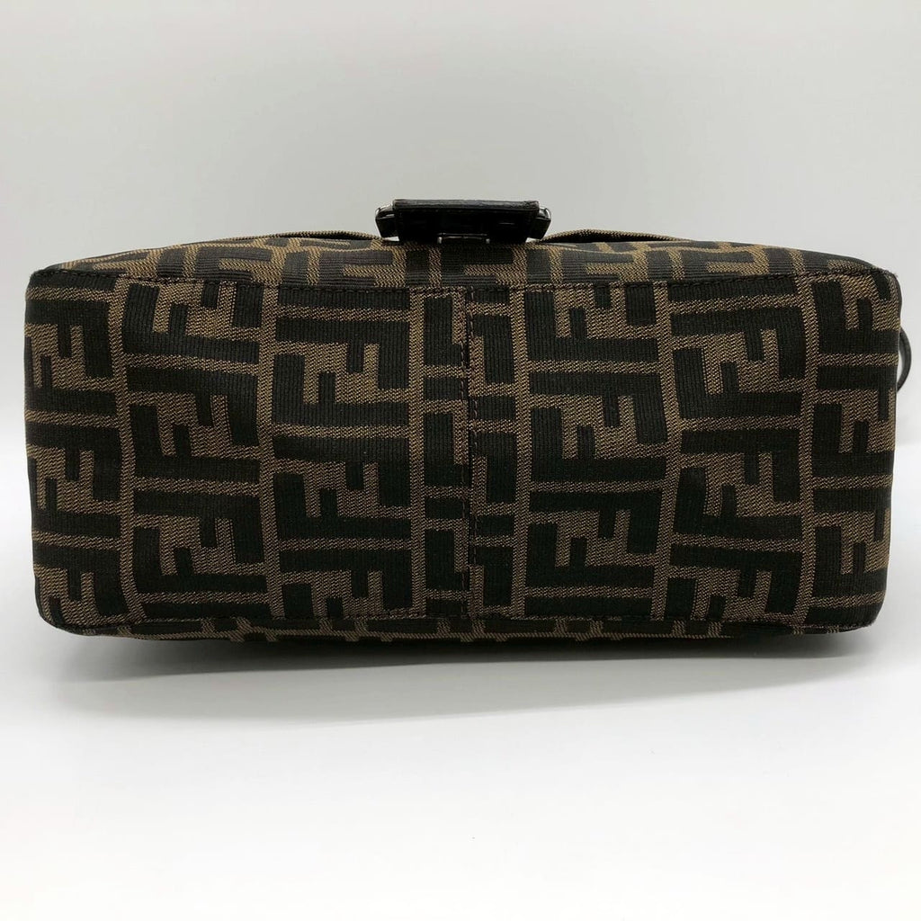 Fendi Mamma Bucket Shoulder Bag Zucca Nylon Canvas/Leather Brown Pre-owned