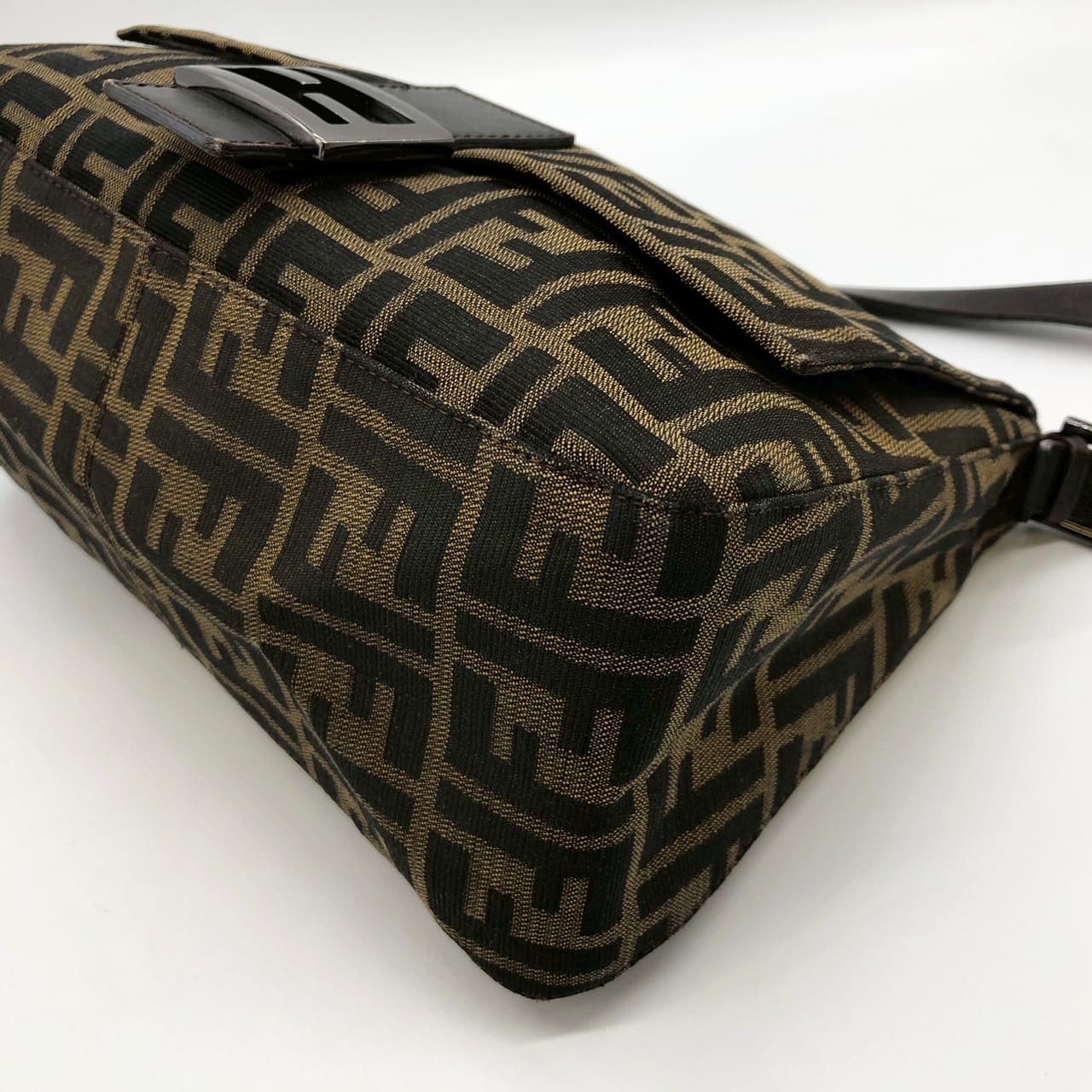 Fendi Mamma Bucket Shoulder Bag Zucca Nylon Canvas/Leather Brown Pre-owned