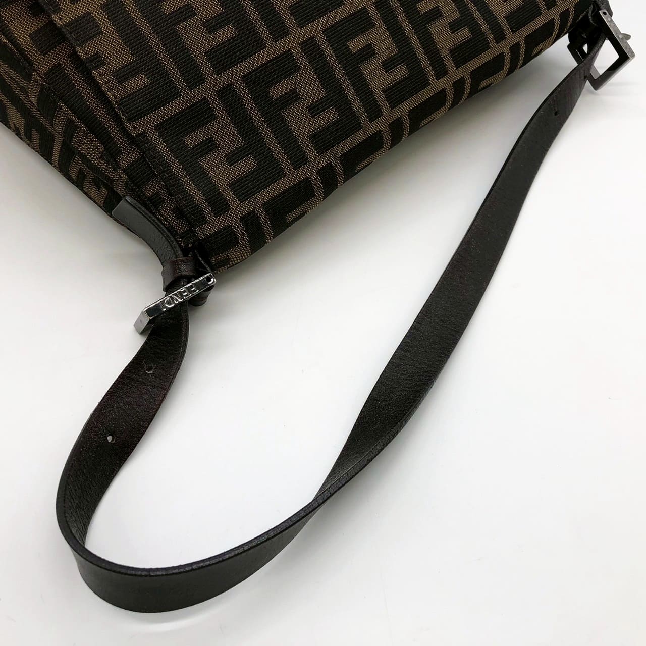 Fendi Mamma Bucket Shoulder Bag Zucca Nylon Canvas/Leather Brown Pre-owned