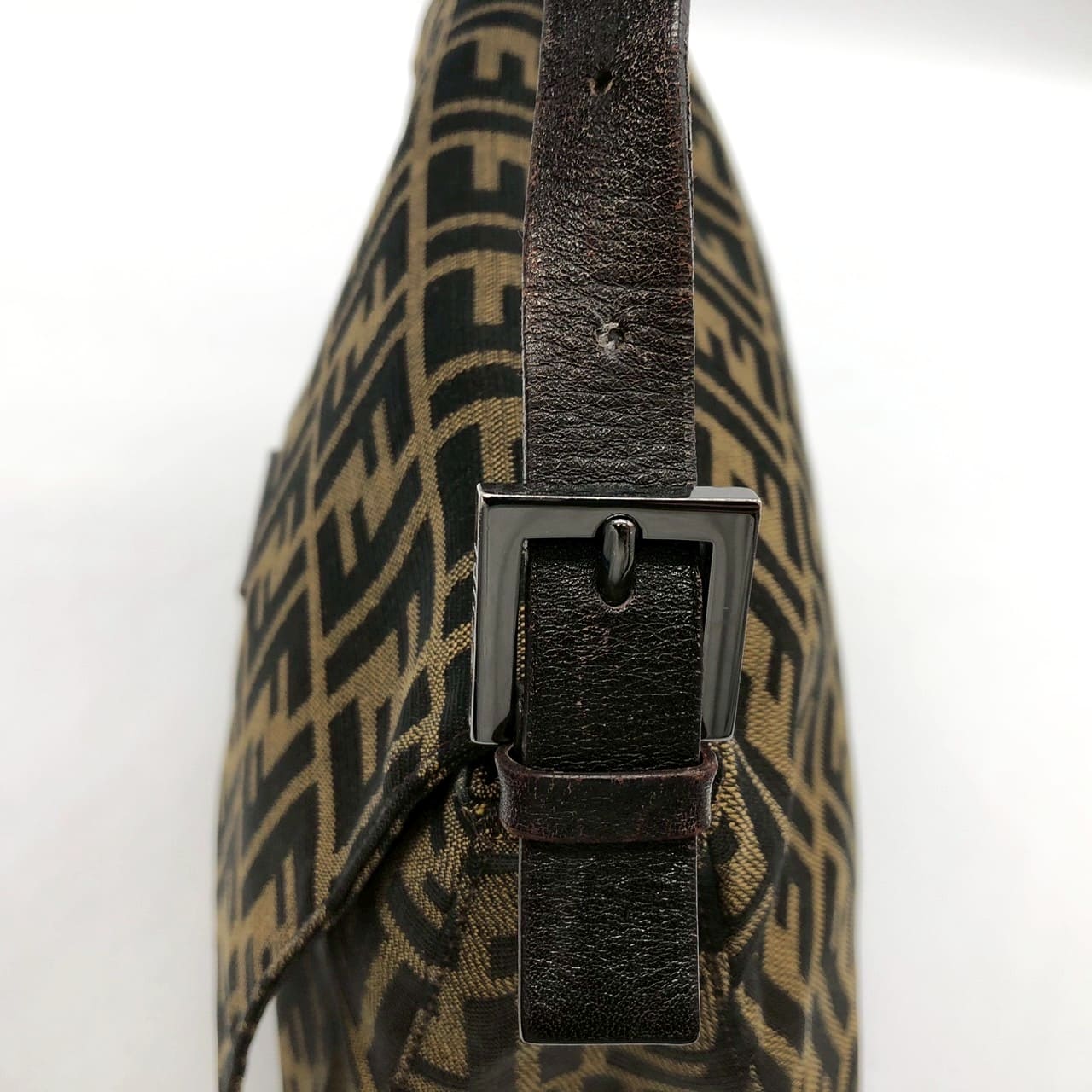 Fendi Mamma Bucket Shoulder Bag Zucca Nylon Canvas/Leather Brown Pre-owned