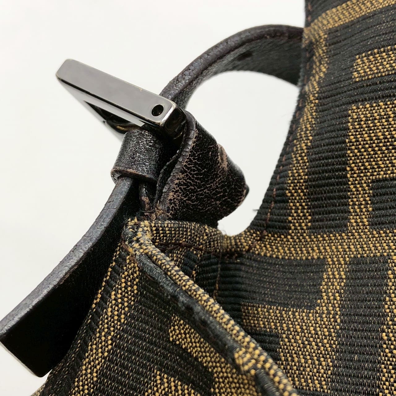 Fendi Mamma Bucket Shoulder Bag Zucca Nylon Canvas/Leather Brown Pre-owned
