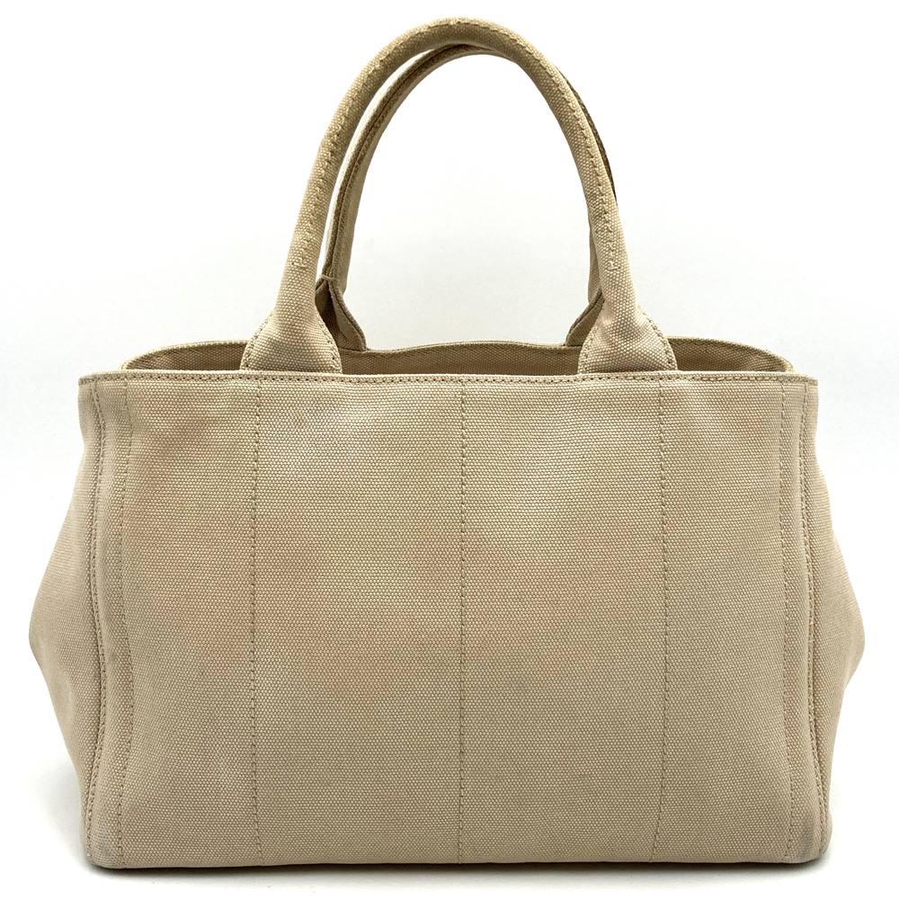 Prada Canapa Beaded Tote Bag/Handbag Canvas Beige/Ivory Pre-owned