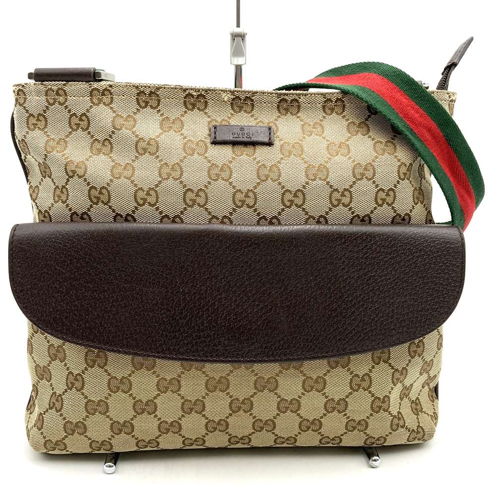 Gucci 256100 Sherry Line Crossbody Shoulder Bag GG Canvas Brown/Beige Pre-owned