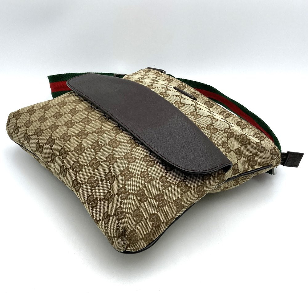 Gucci 256100 Sherry Line Crossbody Shoulder Bag GG Canvas Brown/Beige Pre-owned