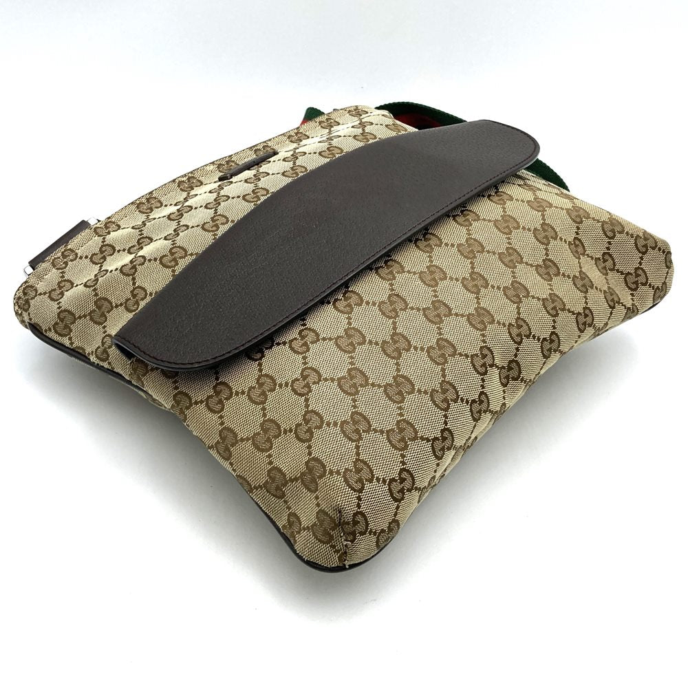 Gucci 256100 Sherry Line Crossbody Shoulder Bag GG Canvas Brown/Beige Pre-owned