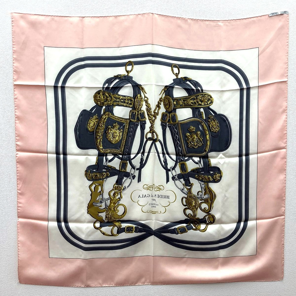Hermès Carré 90 Brides de Gala Scarf Pink/White Pre-owned