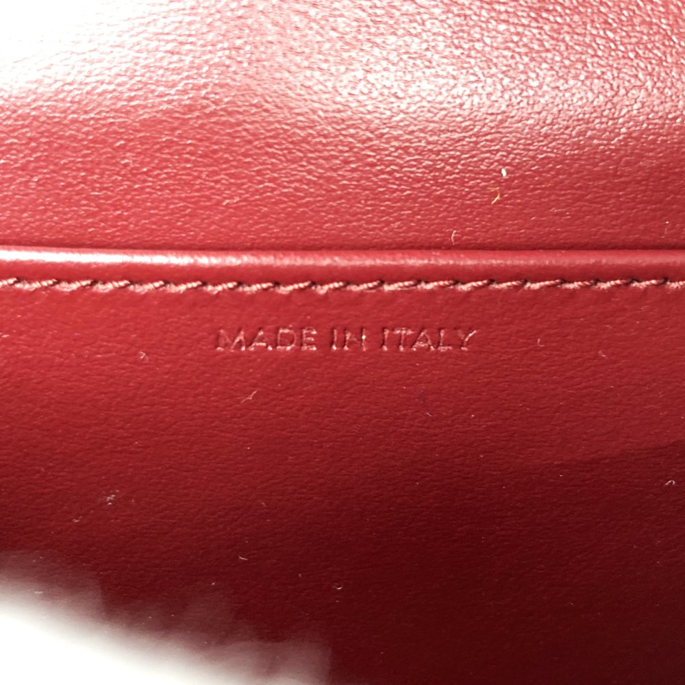 Celine Mini Claude Shoulder Bag Leather Red/Burgundy Pre-owned