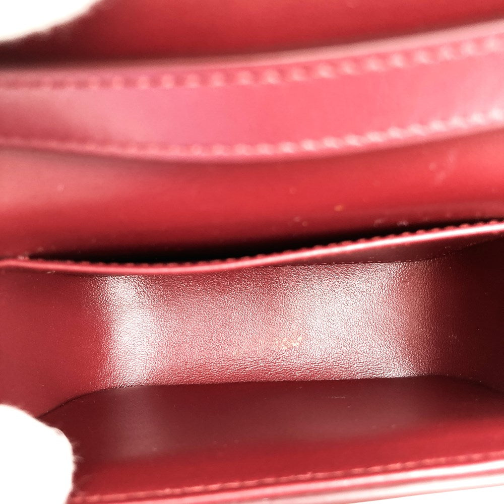 Celine Mini Claude Shoulder Bag Leather Red/Burgundy Pre-owned