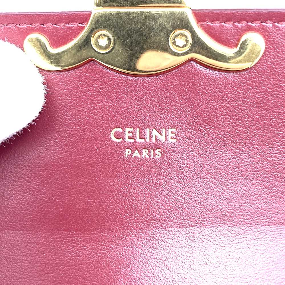 Celine Mini Claude Shoulder Bag Leather Red/Burgundy Pre-owned