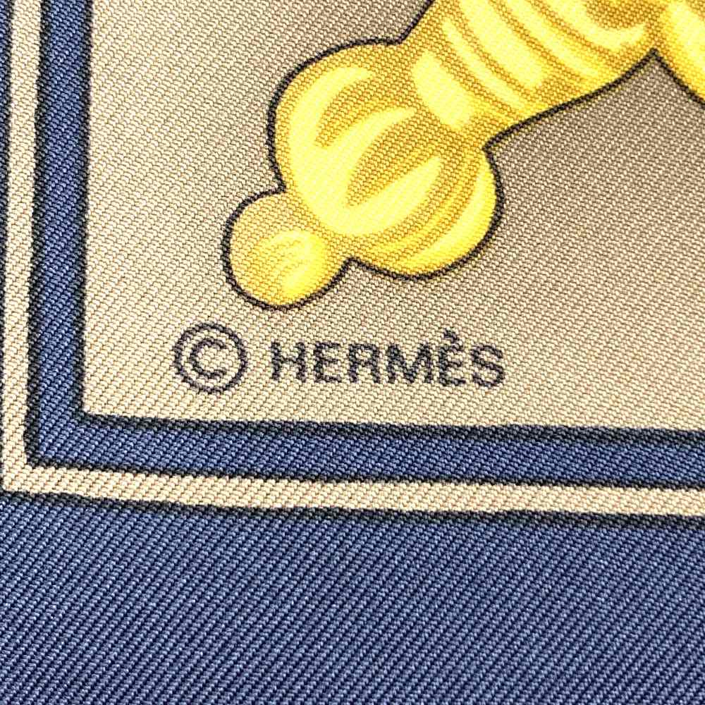 HERMES Carre 90 Scarf LE TAROT Tarot Card Silk Navy Women's PRE-OWNED