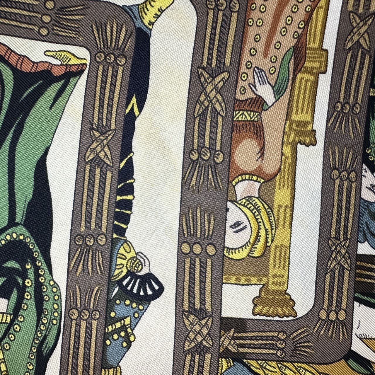 HERMES Carre 90 Scarf LE TAROT Tarot Card Silk Navy Women's PRE-OWNED