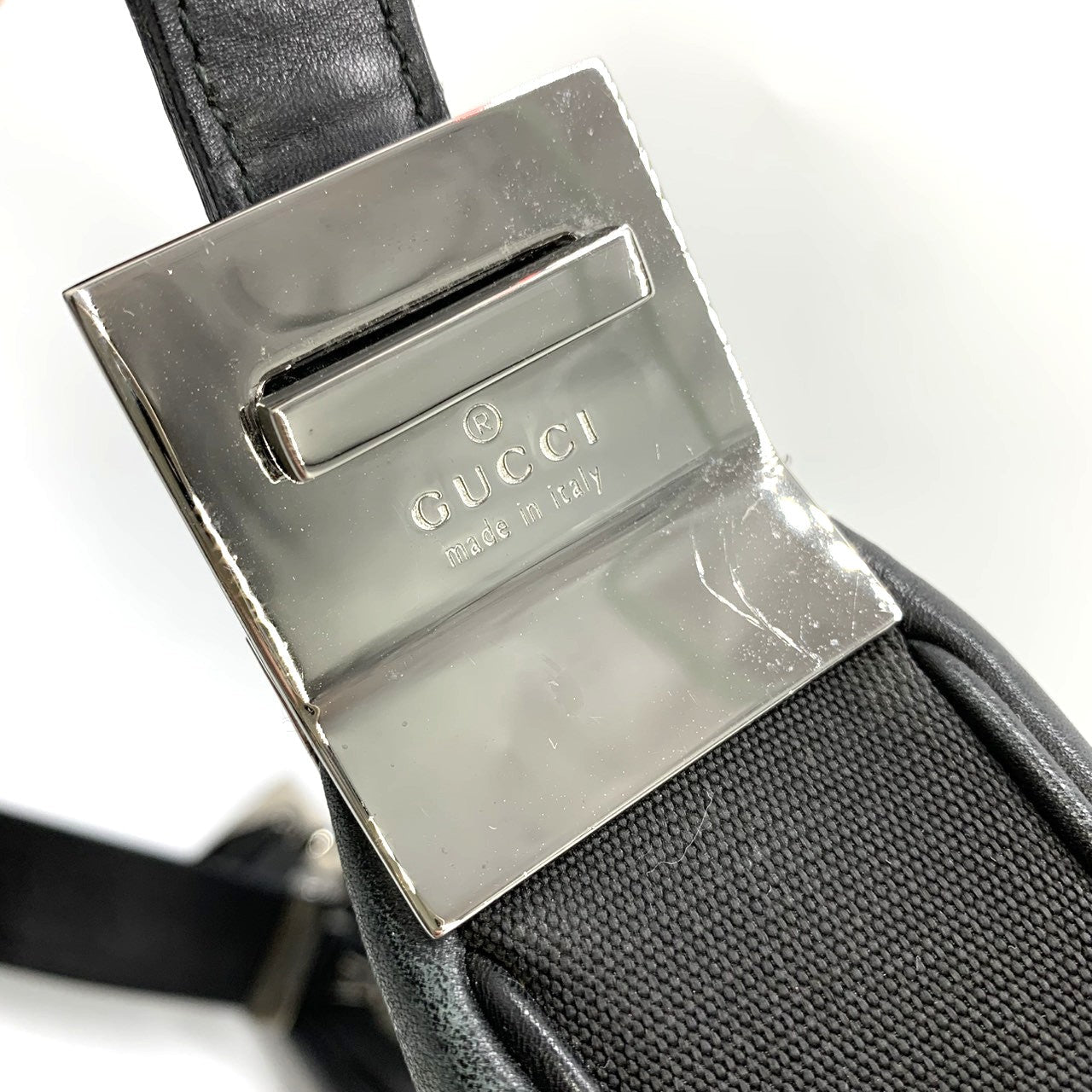 GUCCI 001 3341 Shoulder Bag Leather Black Women's Fashion PRE-OWNED