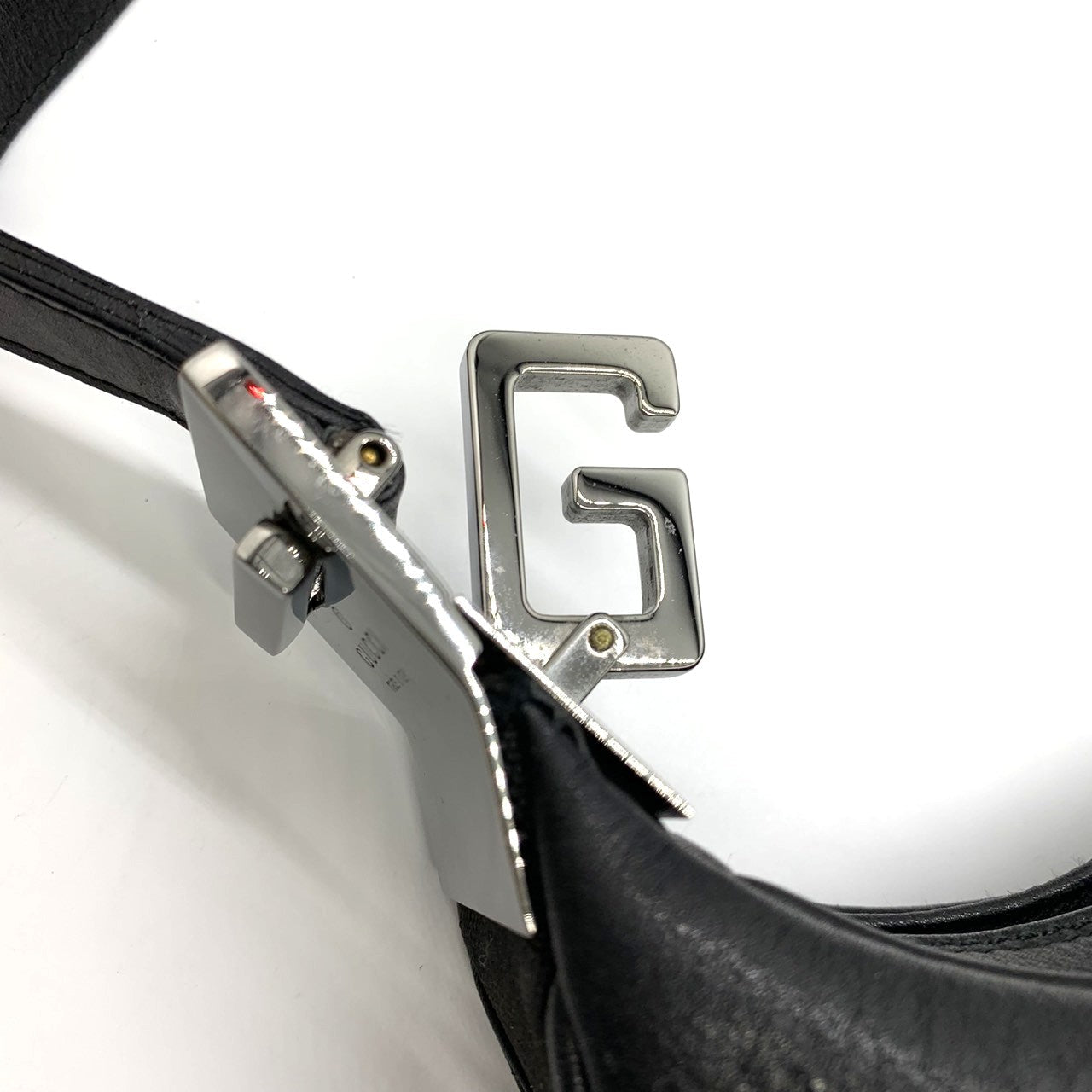 GUCCI 001 3341 Shoulder Bag Leather Black Women's Fashion PRE-OWNED