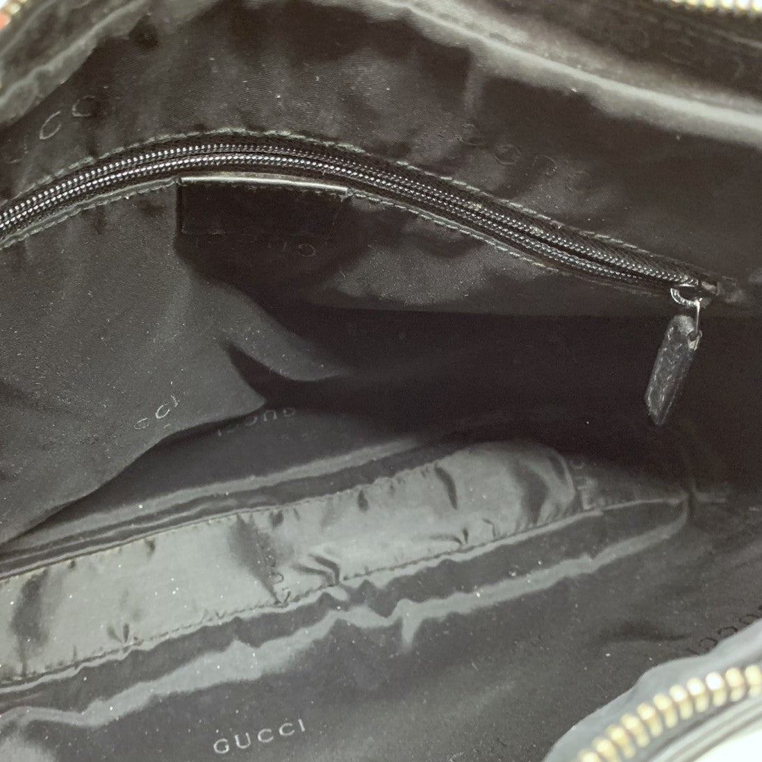 GUCCI 001 3341 Shoulder Bag Leather Black Women's Fashion PRE-OWNED