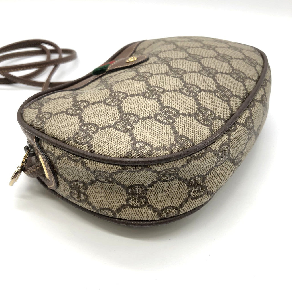 GUCCI Old Gucci 007 754 6112 Shoulder Bag, Sherry Line, GG Supreme Canvas Leather, Women's PRE-OWNED