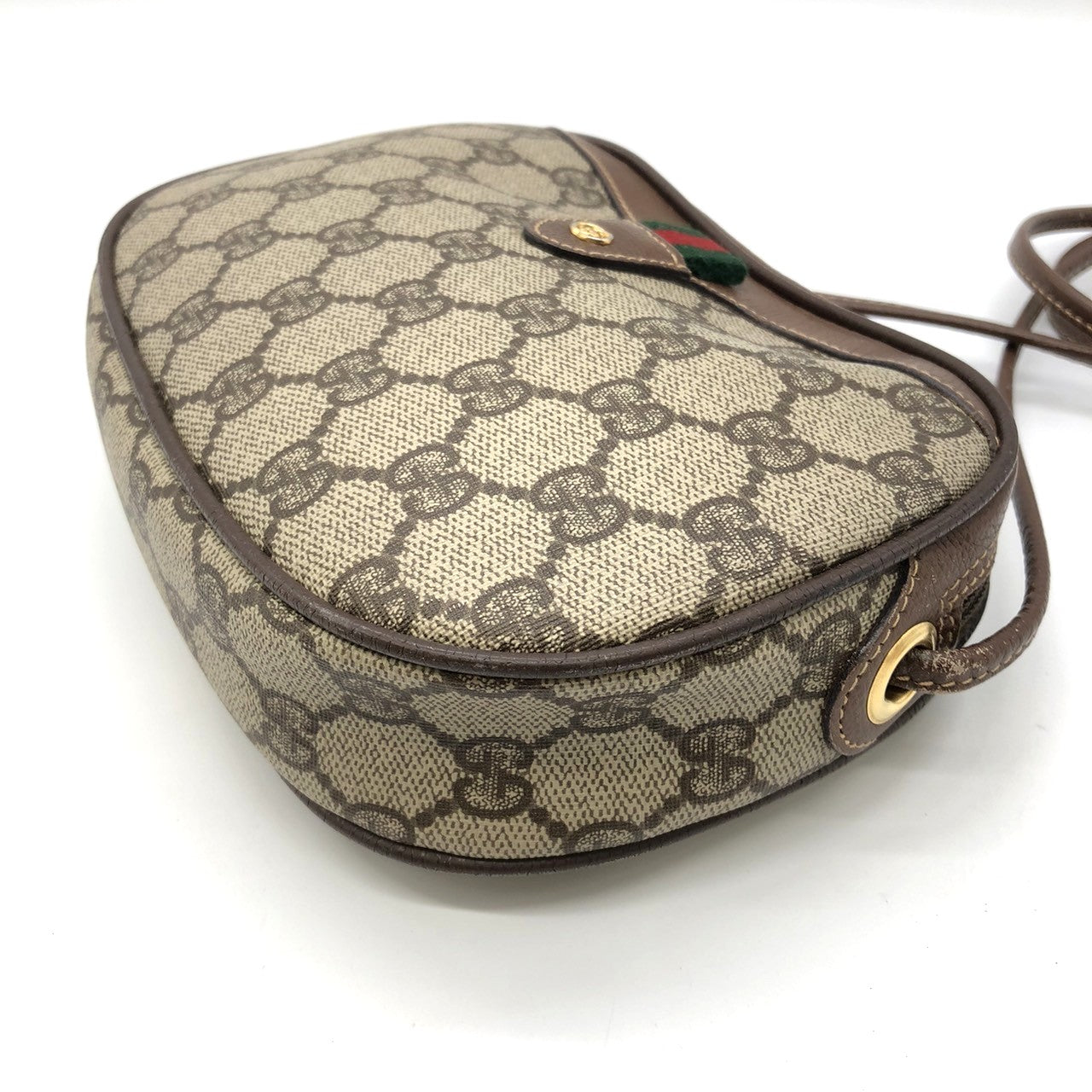 GUCCI Old Gucci 007 754 6112 Shoulder Bag, Sherry Line, GG Supreme Canvas Leather, Women's PRE-OWNED
