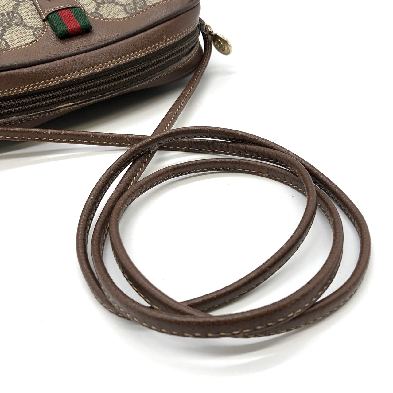 GUCCI Old Gucci 007 754 6112 Shoulder Bag, Sherry Line, GG Supreme Canvas Leather, Women's PRE-OWNED