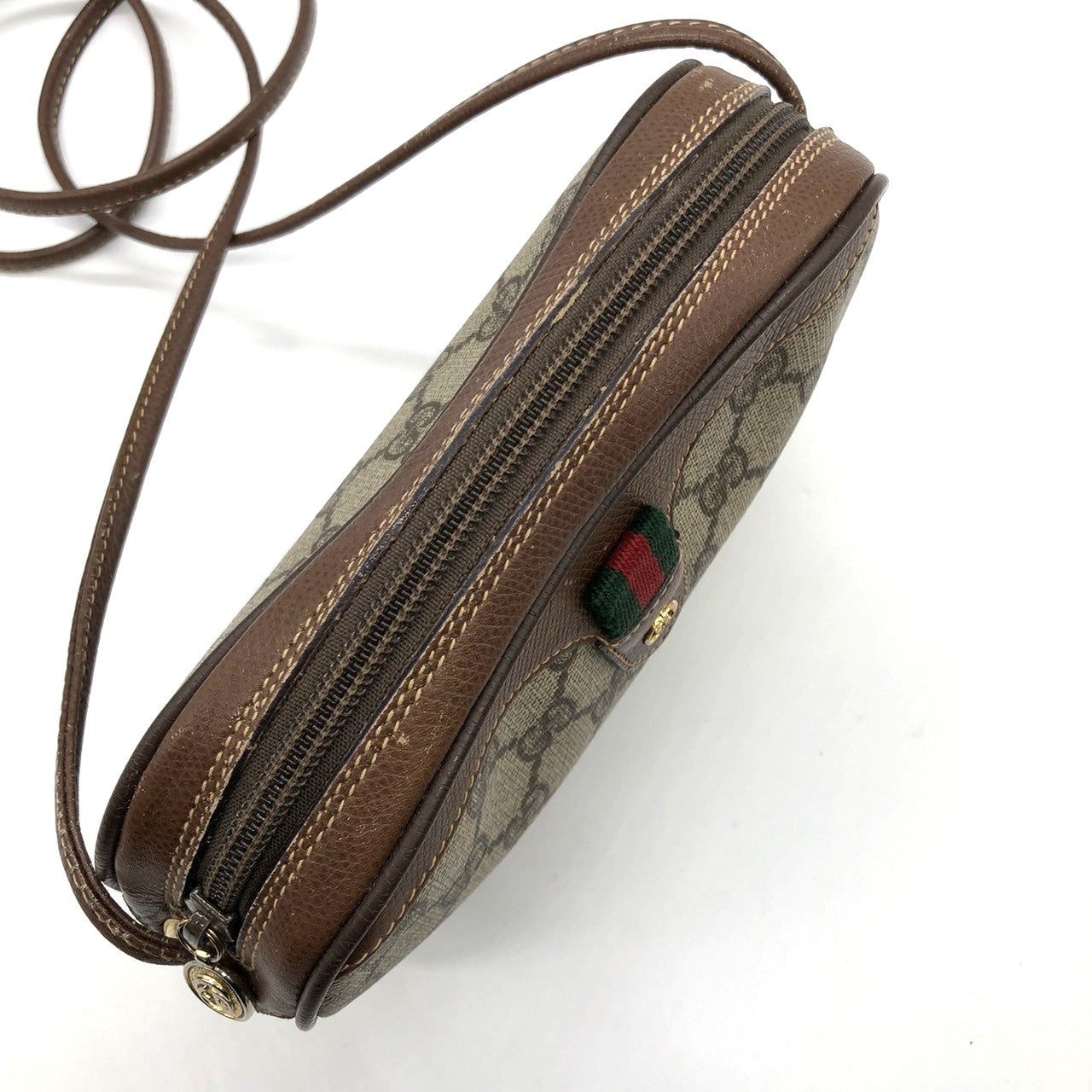 GUCCI Old Gucci 007 754 6112 Shoulder Bag, Sherry Line, GG Supreme Canvas Leather, Women's PRE-OWNED