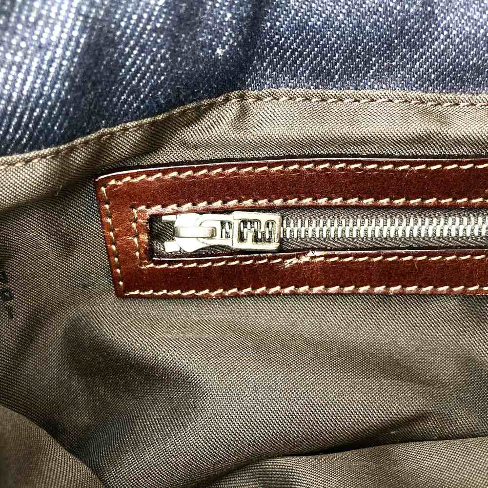 Fendi Handbag/Tote Bag Denim/Leather Navy Pre-owned