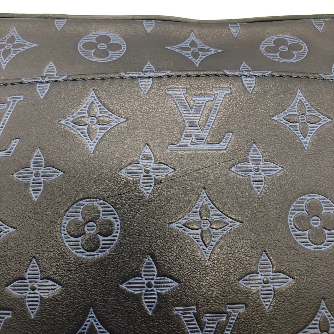 Louis Vuitton M45730 Duo Messenger Shoulder Bag Monogram Shadow Black Pre-owned