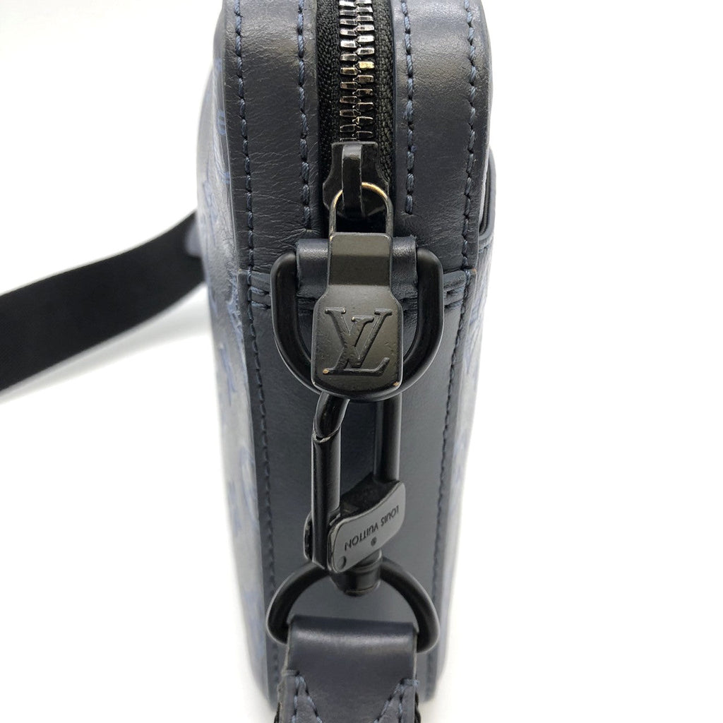 Louis Vuitton M45730 Duo Messenger Shoulder Bag Monogram Shadow Black Pre-owned