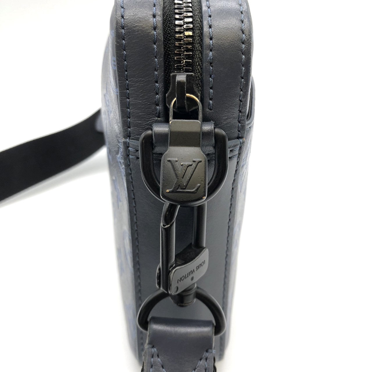 Louis Vuitton M45730 Duo Messenger Shoulder Bag Monogram Shadow Black Pre-owned