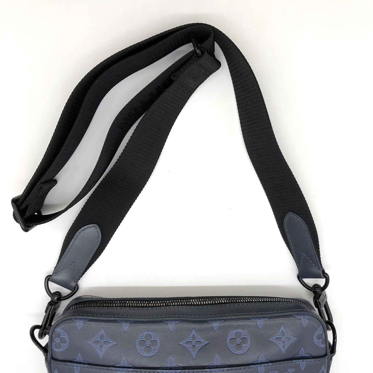 Louis Vuitton M45730 Duo Messenger Shoulder Bag Monogram Shadow Black Pre-owned