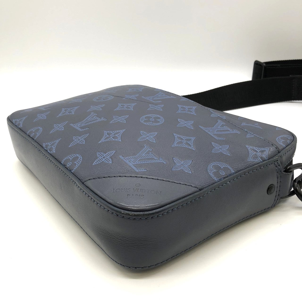 Louis Vuitton M45730 Duo Messenger Shoulder Bag Monogram Shadow Black Pre-owned