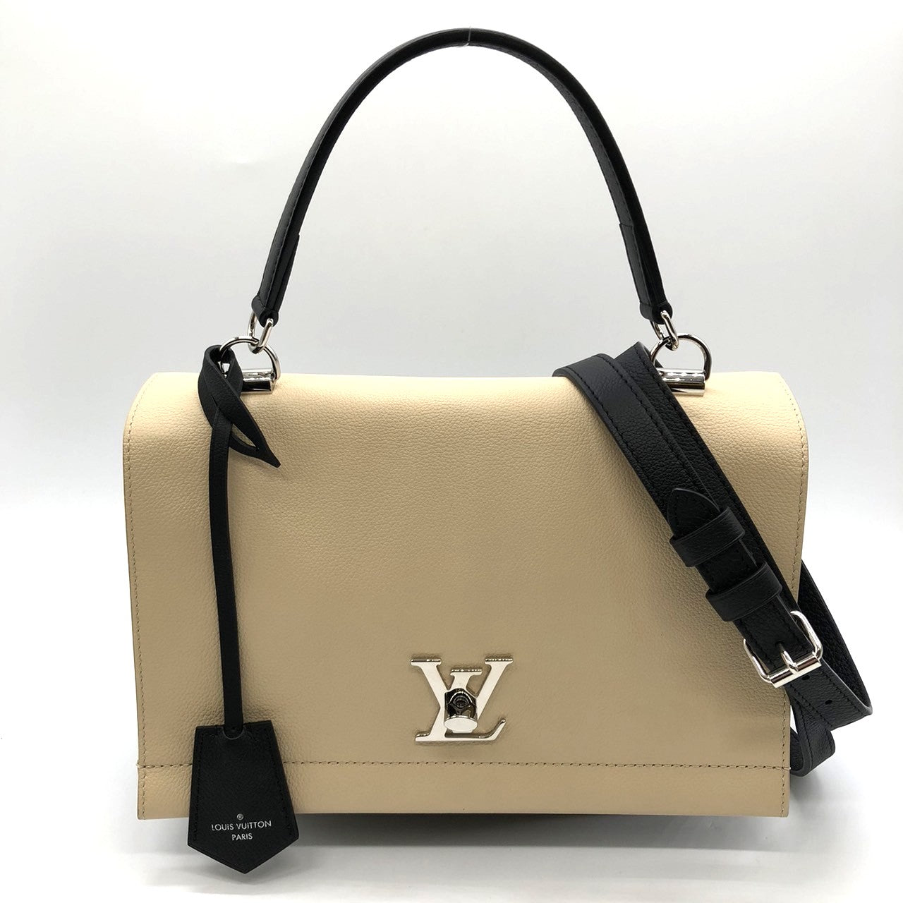 Louis Vuitton M50252 Lockme 2 2-Way Handbag/Shoulder Bag Calf Leather Beige/Black Pre-owned
