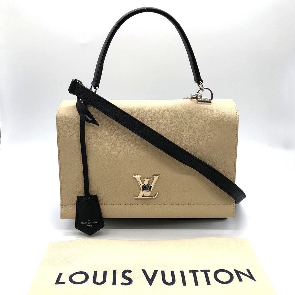 Louis Vuitton M50252 Lockme 2 2-Way Handbag/Shoulder Bag Calf Leather Beige/Black Pre-owned