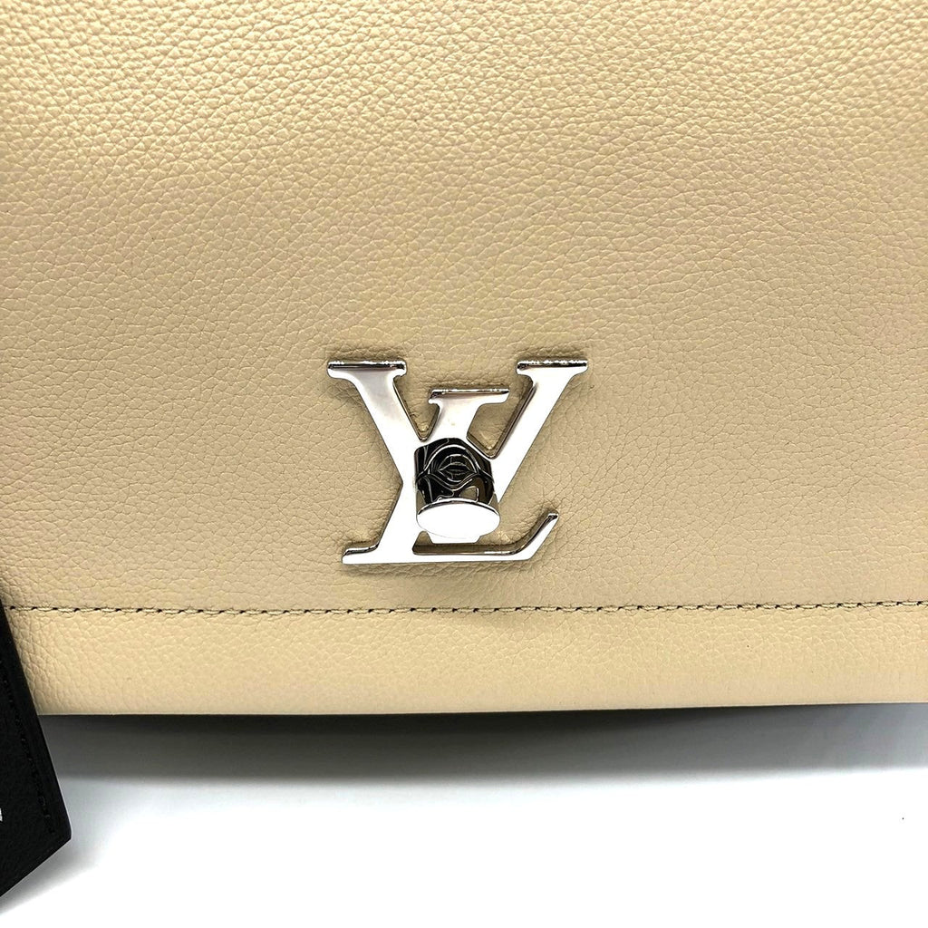 Louis Vuitton M50252 Lockme 2 2-Way Handbag/Shoulder Bag Calf Leather Beige/Black Pre-owned