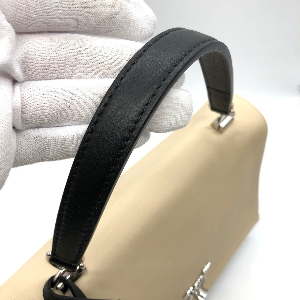 Louis Vuitton M50252 Lockme 2 2-Way Handbag/Shoulder Bag Calf Leather Beige/Black Pre-owned