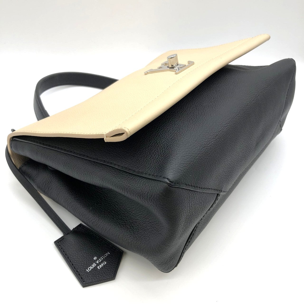 Louis Vuitton M50252 Lockme 2 2-Way Handbag/Shoulder Bag Calf Leather Beige/Black Pre-owned